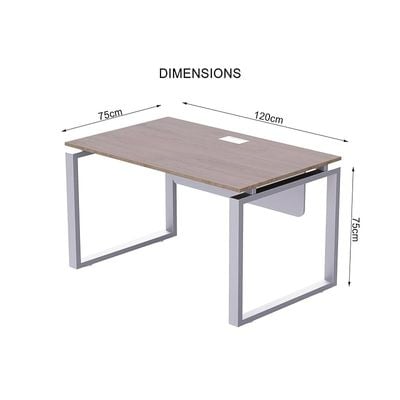Mahmayi Carre 5112 محطة عمل حديثة بدون درج، مكتب كمبيوتر، أرجل معدنية مربعة مع لوحة متواضعة - بلوط دافوس الكمأة - مثالية للمنزل والمكتب