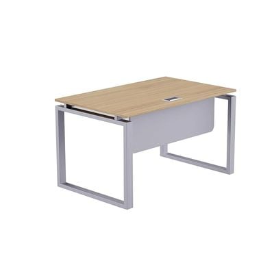 Mahmayi Carre 5114 Modern Workstation without Drawer, Computer Desk, Square Metal Legs with Modesty Panel - Coco Bolo - Ideal for Home, Office