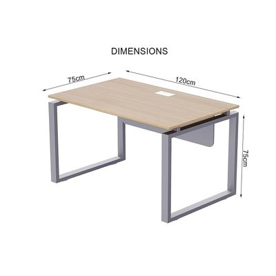 Mahmayi Carre 5112 Modern Workstation without Drawer, Computer Desk, Square Metal Legs with Modesty Panel - Coco Bolo - Ideal for Home, Office