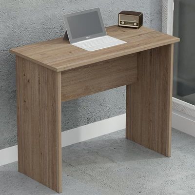 Mahmayi Modern MP1 Study Table 90x45 Plain Desk, Executive Desk, Computer Workstation Truffle Davos Oak Ideal for Office, Home, Meeting Room