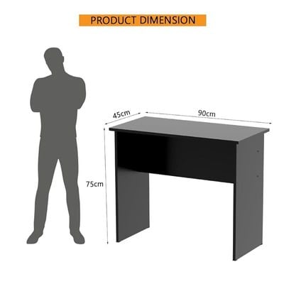 طاولة دراسة Mahmayi Modern MP1 مقاس 90x45 مكتب عادي، مكتب تنفيذي، محطة عمل كمبيوتر باللون الأسود مثالية للمكتب والمنزل وغرفة الاجتماعات