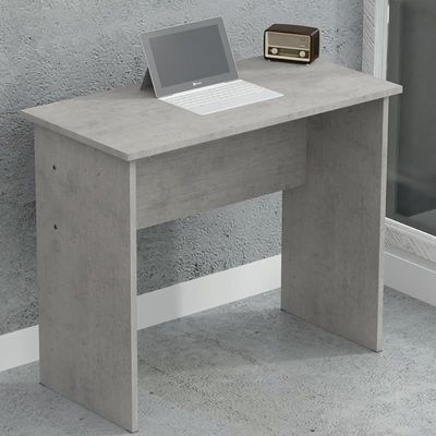 Mahmayi Modern MP1 Study Table 90x45 Plain Desk, Executive Desk, Computer Workstation Light Grey Chicago Concrete Ideal for Office, Home, Meeting Room
