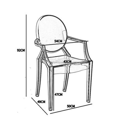 Decoration Acrylic Modern Dining Armchair Polycarbonate Transparent Indoor Outdoor Office Restaurant Chairs