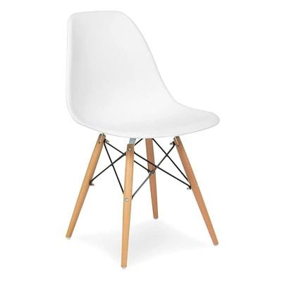   Furniture Gdf Modern Dining Chair Plastic Shell With Wooden Legs White Color Size L X D X H 41 X 40 X 83Cm Model Jeam1, Gdf-Jeam1, (Gdf-Jeam1)