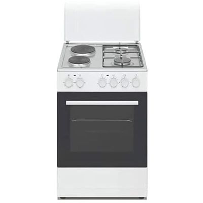 Nobel Gas Cooker &amp; Electric Cooker 2 Gas Burner 2 Hot Plat (50 X 50) Cm White Model - Ngc5200