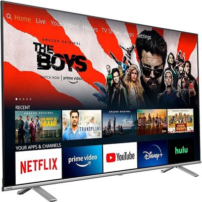 تلفزيون توشيبا الذكي 43 بوصة بدقة UHD مع Netflix وYoutube وPrime Video مدمج بتقنية البلوتوث والواي فاي باللون الأسود - الموديل - 43C350 - ضمان لمدة عام