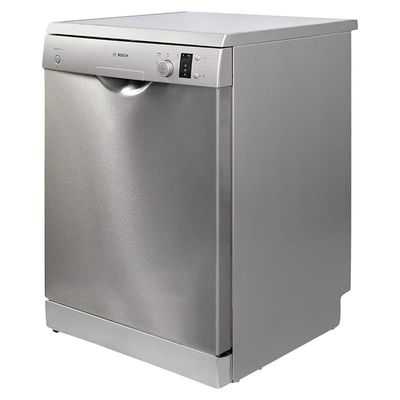 Bosch Free Standing Dishwasher 12 Place settings 5 Programs Silver Model SMS50D08GC | 1 Year Brand Warranty.