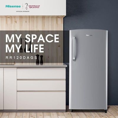 Hisense Single Door Refrigerator 122 Liter Rr122D4Asu Silver Compressor Warranty For 10 Years