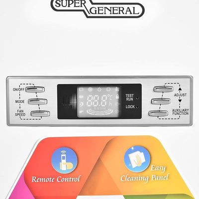 Super General 3 Ton Floor Standing Split Air Conditioner, 36000 BTU, Auto-restart, Sleep-mode, White, SGFS-36-NE, 61.0 x 39.0 x 192.5 cm for Home, Office, Commercial Use