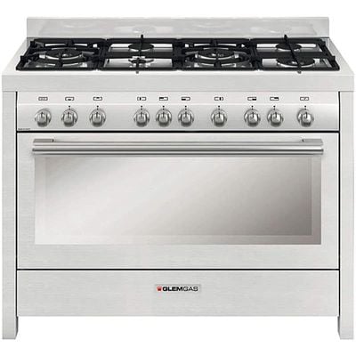 GlemGas Cooking Ranges 5 Burners 120 x 60 cm Italian Made Stainless Steel Silver Model: AAE.MGW626RI - 1 Year Full Warranty