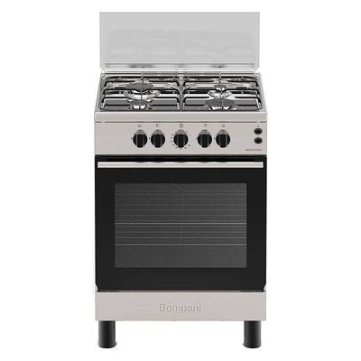 Bompani 4 Burners Gas Cooker With Oven And Grill Stainless Steel Model ESSENTIAL60GG4BIX | 1 Year Warranty