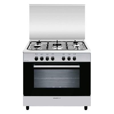 GlemGas Cooking Range with 5 Burners 90 x 60 cm Stainless Steel Silver Model: AL9612GIFS - 1 Year Full Warranty