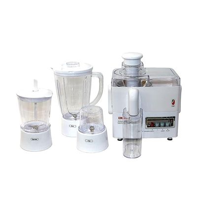 Nobel 4 in 1 Juicer and Food Factory with 1 Litre Capacity and has Spinner Chopper &amp; Dry Mill 400W 2 Speed - Pulse Grinder, Chopper, Blender, Juicer, Unbreakable Jar &amp; Anti Slip Feet NJ176G4 White