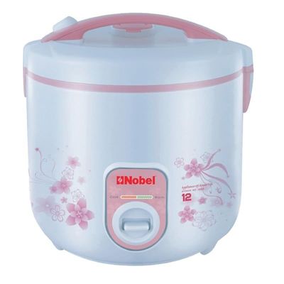 Nobel 2.5 Litres Rice Cooker Plastic Body White Color Model- NRC25 | 1 Year Warranty.