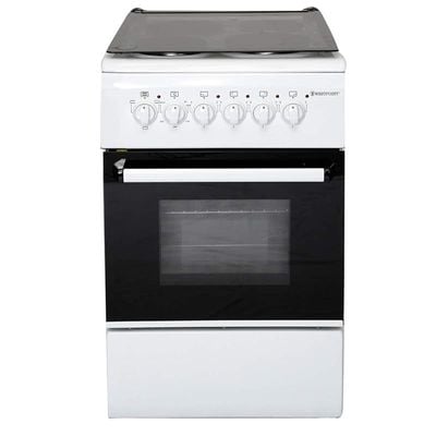 WestPoint 56Litre Freestanding Cooking Range with Electric Cooker, 4 Electric Burners, Grill Function, Double Glass Oven Door, Modern Design &amp; Space Saving, WCER-5604E