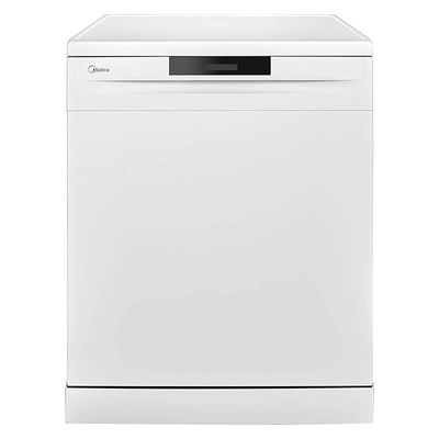 Midea Freestanding Dishwasher, 14 Place Settings, 6 Auto Programs, Silent &amp; High Energy Efficient, Half Load Function, Rapid Wash, Child Lock, Off-Peak Wash, 70° Intensive Wash, White, WQP147605V-W