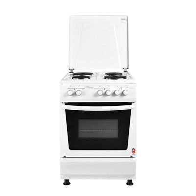 Super General Freestanding Electric-Cooker 4 hot plates, Stainless-Steel Cooker, Electric Oven with Splash Protection, White, 60 x 60 x 85 cm, SGC-6041-BS, 1 Year Warranty