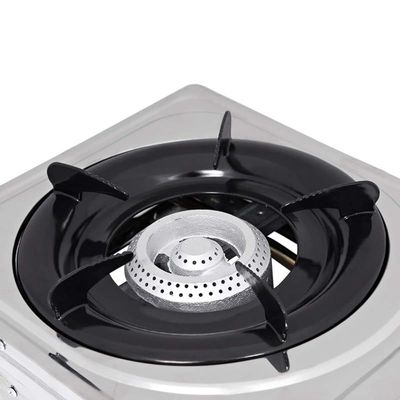 NOBEL Single Gas Stove With Brass Auto Ignition Energy Saving Silver Model NGT-1001 | 1 Year Warranty.