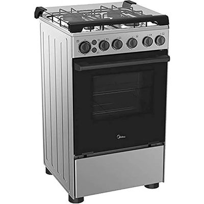 Midea 4 Burners Gas Cooker With Cast Iron Pan Support 40 Liters Bme55007Ffd."Min 1 year manufacturer warranty"