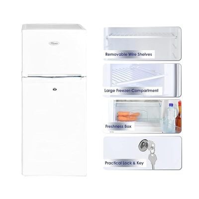 Super General 175 Liters Gross Compact Double Door Refrigerator-Freezer, Reversible door, Tropical Compressor, White, SGR-175-H, 48 x 53 x 115 cm, 1 Year Warranty