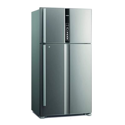 Hitachi 820L Gross Top Mount Double Door Premium Refrigerator RV820PUK1KBSL, 10 Year Warranty on Inverter Compressor-2 Door Fridge, Dual Fan Cooling-LED Control Panel-Twist Ice Tray, Brilliant Silver.