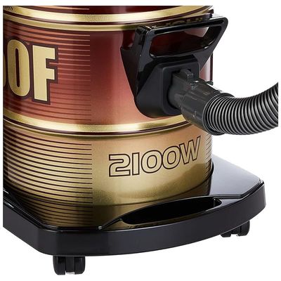 Hitachi Drum Vacuum Cleaner 2100 Watts, 18 Liters Tank Dust Capacity With 7.8M Extra Long Power Code, Removable &amp; Washable Filter, Rug-Floor Nozzle, Best For Home, Office &amp; Mosque, CV950F24CBSWR