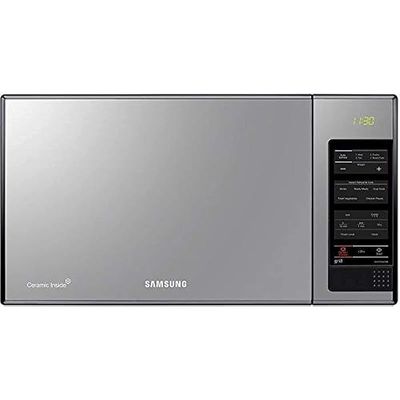 SAMSUNG 40 Liters Microwave Grill Microwave Oven Silver With Ceramic Interior Mirror Design Model- MG402MADXBB | 1 Year Warranty