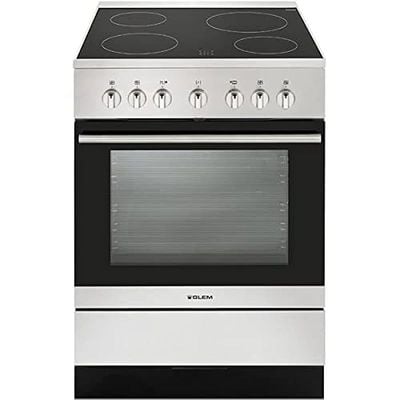 GlemGas Electric Cooker with 4 Ceramic Heat Zone 60 x 60 cm Stainless Steel Silver Model VT66100I - 1 Year Full Warranty