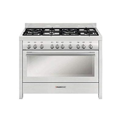 GlemGas 6 Burner Gas Cooker 120 x 60 cm with Full Safety Stainless Steel Model: MGW626RI - 1 Year Full Warranty