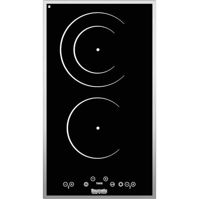 Baumatic 30cm Built in Ceramic Hob 2 Zones Touch Control 2 Year Warranty - BMEH32EE