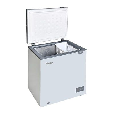 Super General Chest-Freezer 200 Liter Gross Volume, SGF-222-HMS, Grey, Compact Deep-Freezer with Storage-Basket, Lock &amp; Key, Wheels, 70 x 55 x 85 cm, 1 Year Warranty