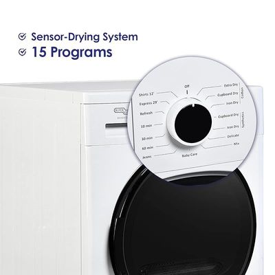 Super General 9 kg Front Loading Dryer 15 Programs Condenser Dryer 1950W power Energy efficient  Off-White  Model- SGWD9700EDMW | 1 Year Warranty