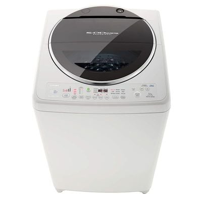 Toshiba 12 KG 700 RPM Top Load Washing Machine with 7 Step Wash, Mega S-DD Inverter, AW-DC1300WBA(W), White - 1 Year Manufacturer Warranty