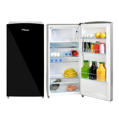 Super General 170 Liter Gross Volume Compact Design Refrigerator Black/Silver Beverage Fridge with mirrored Door Freezer Box  Model-SGR-186   | 1 Year Warranty