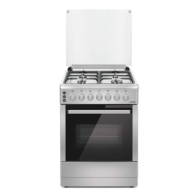 Aftron 60x60cm 4 Burner Gas Cooker And Oven Silver Model- AFGR6070SFSD | 1 Year Full Warranty.