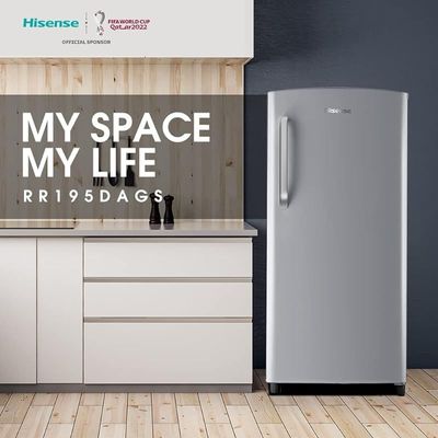 Hisense 195 Liters Single Door Refrigerator 220W Compact Silver Model RR195DAGS | 1 Year Full 5 Years Compressor Warranty.