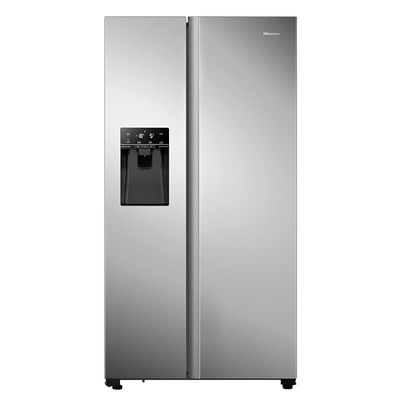 Hisense 696 Litres Refrigerator Two Door Side by Side Ice and Water Dispenser Silver Model RS696N4IBGU | 1 Year Full 5 Years Compressor Warranty