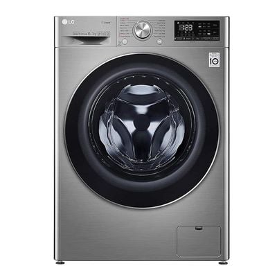 LG 10KG Wash & 7KG Dry 1400 RPM Front Load Washer Dryer, Silver - F4V5RGP2T, Min 1 Year Manufacturer Warranty