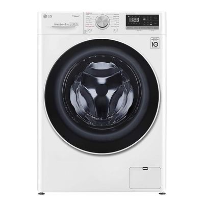 LG 9 Kg 1400 RPM Front Load Washing Machine, White - F4V5VYP0W"Min 1 year manufacturer warranty"