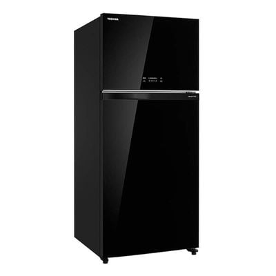 Toshiba 608 Liters Top Mount Refrigerator, Glass Door, Inverter Compressor, DUO Hybrid Deodorizer, Ultra Fresh, GRAG820U(XK) Black Door- 1 Year Manufacturer Warranty