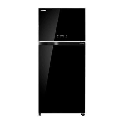 Toshiba 608 Liters Top Mount Refrigerator, Glass Door, Inverter Compressor, DUO Hybrid Deodorizer, Ultra Fresh, GRAG820U(XK) Black Door- 1 Year Manufacturer Warranty