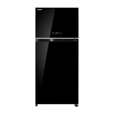 Toshiba 608 Liters Top Mount Refrigerator, Glass Door, Inverter Compressor, DUO Hybrid Deodorizer, Ultra Fresh, GRAG820U(XK) Black Door- 1 Year Manufacturer Warranty