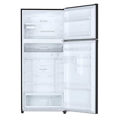 Toshiba 608 Liters Top Mount Refrigerator, Glass Door, Inverter Compressor, DUO Hybrid Deodorizer, Ultra Fresh, GRAG820U(XK) Black Door- 1 Year Manufacturer Warranty