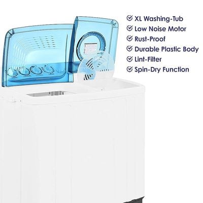 Super General 10 kg Top Load Twin tub Semi Automatic Washing Machine White/Blue Model- SGW-105 | 1 Year Warranty