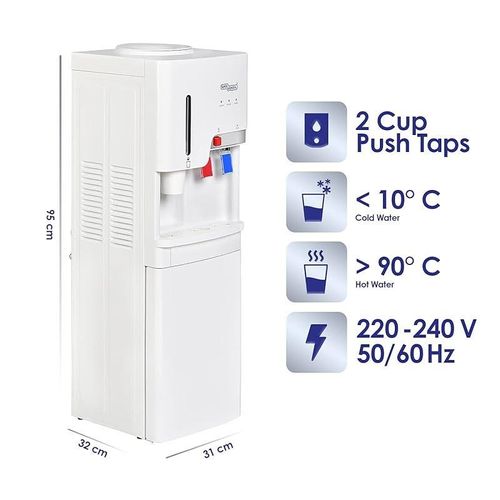 Super General 2 Tap Free Standing Water Dispenser with Cup Holder White Model- SGL1891 | ‎1 Year Warranty