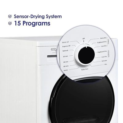 Super General 9 kg 1950W power Energy efficient Front Loading Dryer 15 Programs Condenser Dryer Off White Model SGWD-9700-EDM-W | 1 Year Warranty 