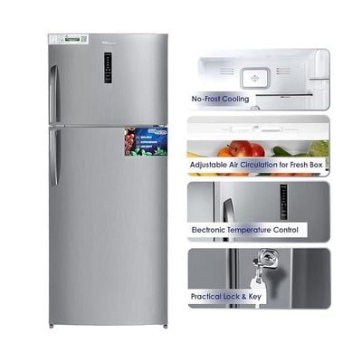 Super General 700 Liters Gross Top Mount Refrigerator Freezer No Frost Inverter Electronic Temperature Control Lock & Key Silver Model SGR715l | 1 Year Warranty 