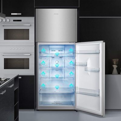 Hisense 488 Liter Refrigerator Double Door Top Mount Silver Model RT488N4ASU"Min 1 year manufacturer warranty"