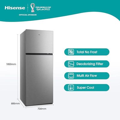 Hisense 599 Liter Refrigerator Double Door Top Mount Silver Model RT599N4ASU"Min 1 year manufacturer warranty"