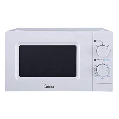 Midea 20 Liters Solo Microwave Oven with 5 Power Levels, 700W, Child-Safety-Lock, Defrost Function, 35 Minutes Timer, Fast Reheat, Push Button Door Opening, Good for Home &amp; Office, White, MO20MWH